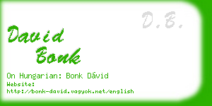 david bonk business card